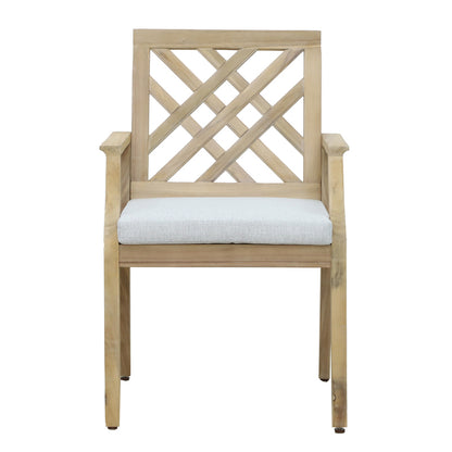 Bolen pakoworld armchair solid acacia wood-beige fabric 59x63.2x89.9cm