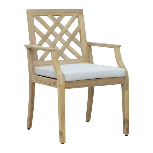 Bolen pakoworld armchair solid acacia wood-beige fabric 59x63.2x89.9cm