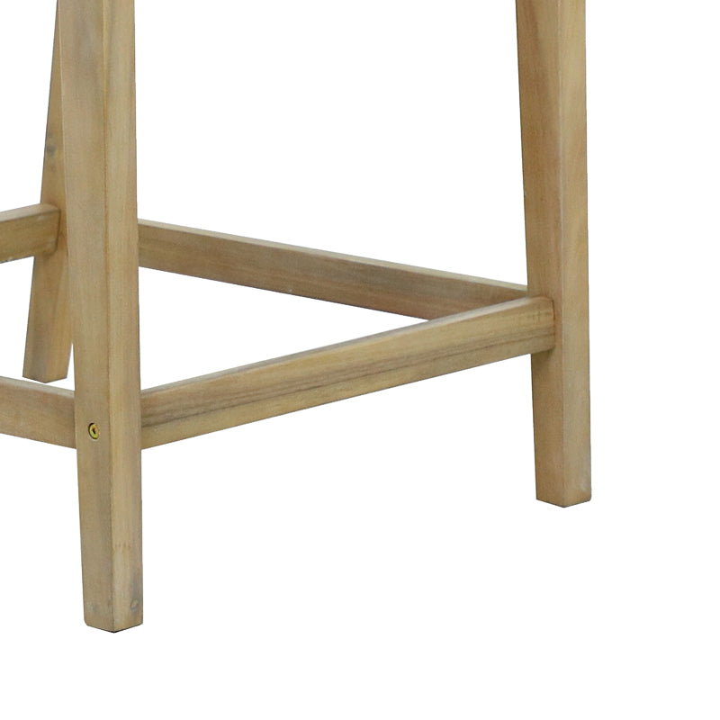 Amalfi bar stool pakoworld solid acacia wood-beige fabric 59x63.5x104.9cm