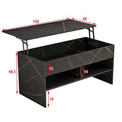 Law pakoworld polymorphic black marble coffee table 100x48x50cm