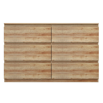 Chest of drawers Cindy pakoworld 6 drawers natural 120x40x75cm