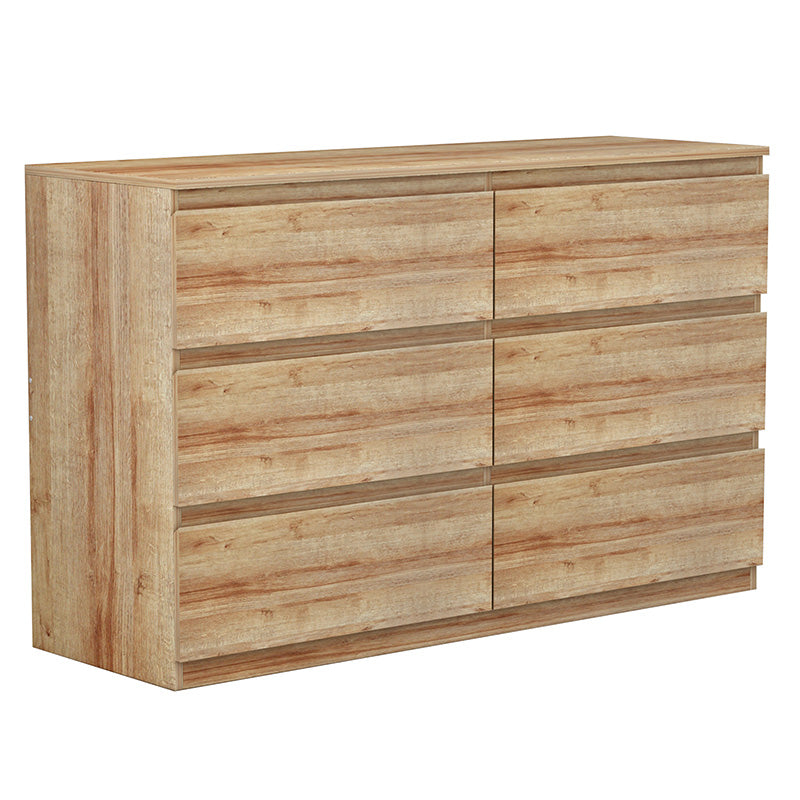 Chest of drawers Cindy pakoworld 6 drawers natural 120x40x75cm