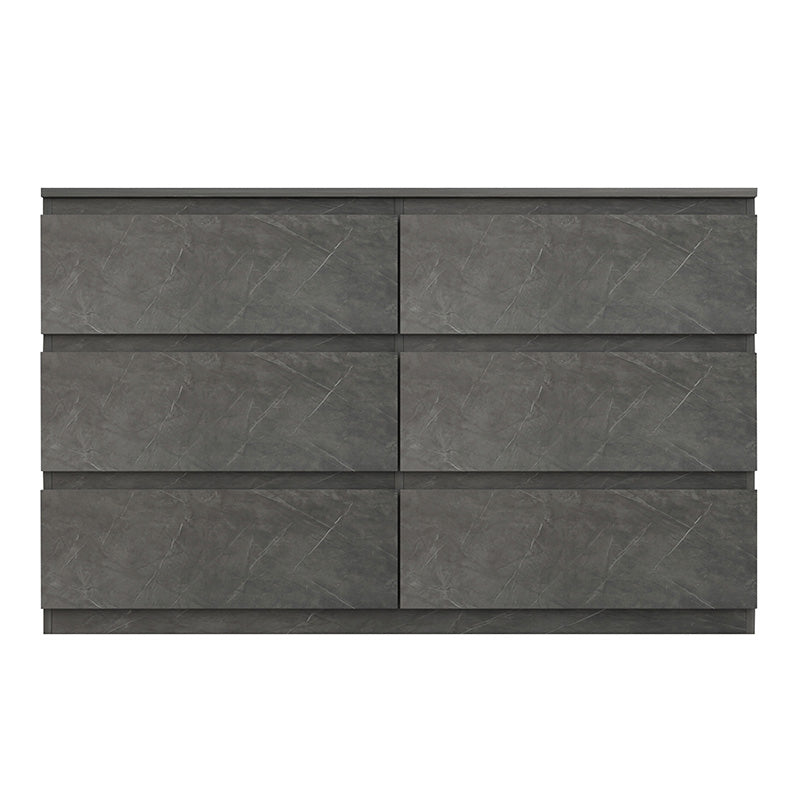 Chest of drawers Cindy pakoworld 6 drawers marble gray 120x40x75cm