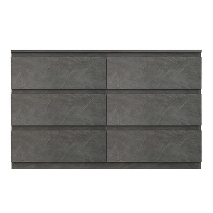 Chest of drawers Cindy pakoworld 6 drawers marble gray 120x40x75cm