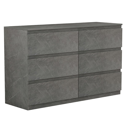 Chest of drawers Cindy pakoworld 6 drawers marble gray 120x40x75cm