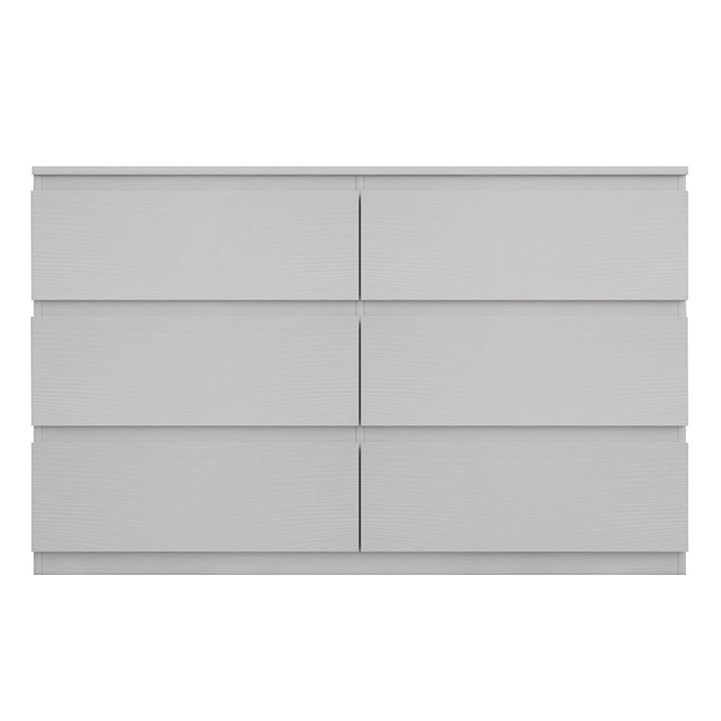 Chest of drawers Cindy pakoworld 6 drawers white 120x40x75cm