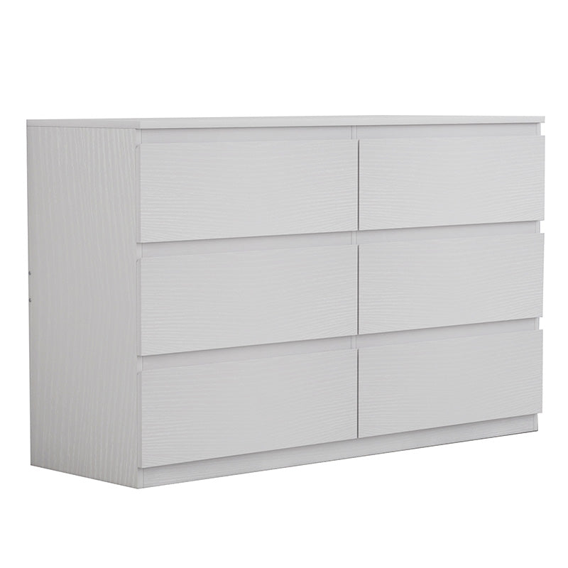 Chest of drawers Cindy pakoworld 6 drawers white 120x40x75cm