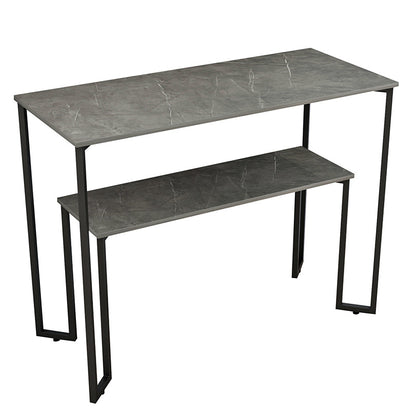 Console Homer pakoworld in grey marble-black 110x48x85cm