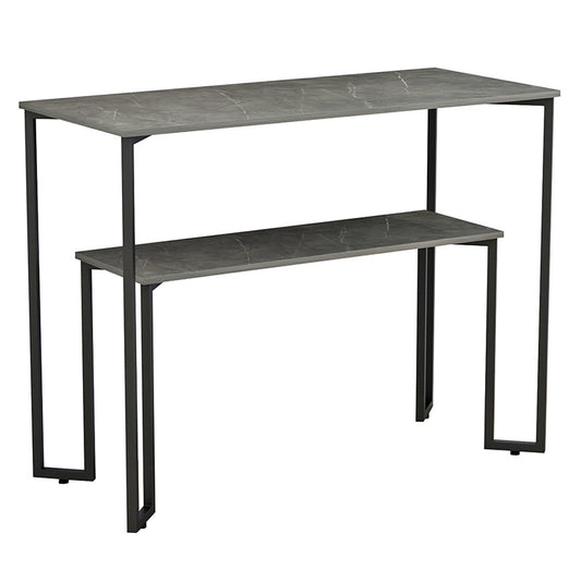 Console Homer pakoworld in grey marble-black 110x48x85cm