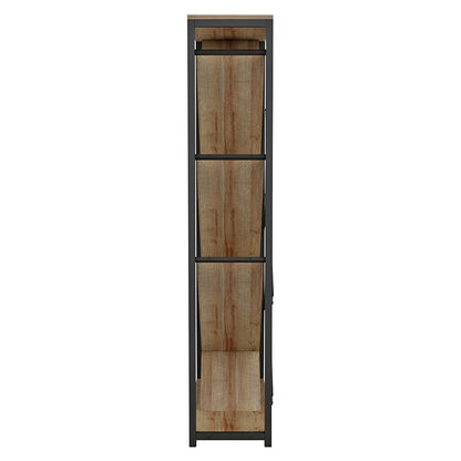 Bookcase Alex pakoworld natural-black 74x30x153cm