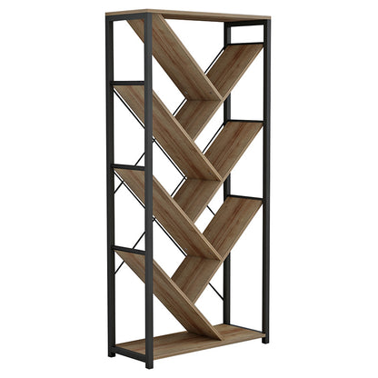 Bookcase Alex pakoworld natural-black 74x30x153cm