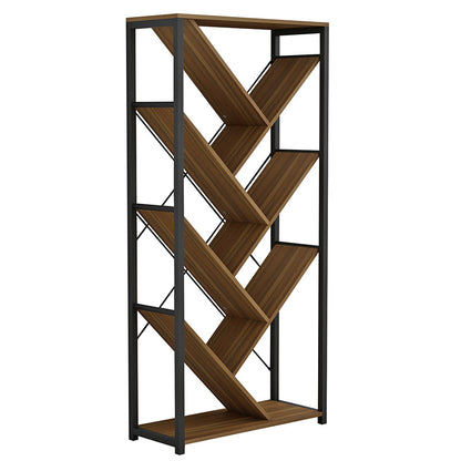 Bookcase Alex pakoworld walnut-black 74x30x153cm