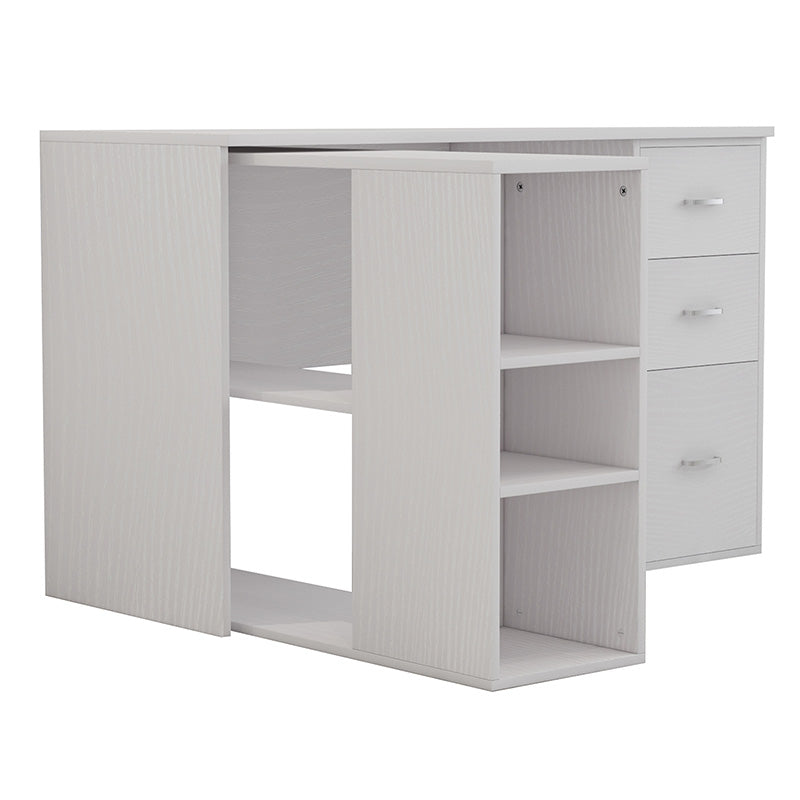 Polina pakoworld corner desk detachable color white 120x100x75cm