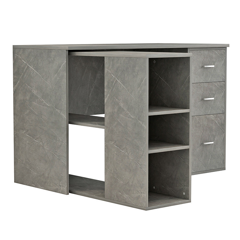 Polina pakoworld corner desk color grey marble120x100x75cm