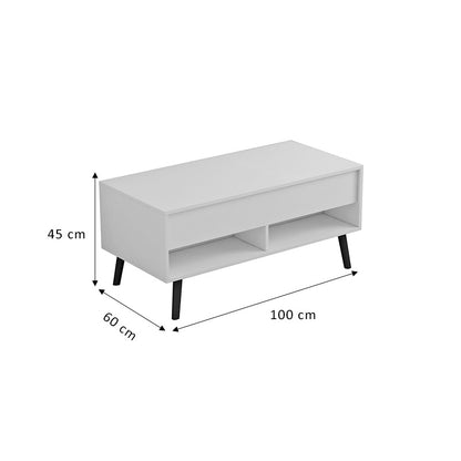 Skyfi pakoworld polymorphic white-black coffee table 100x60x45cm