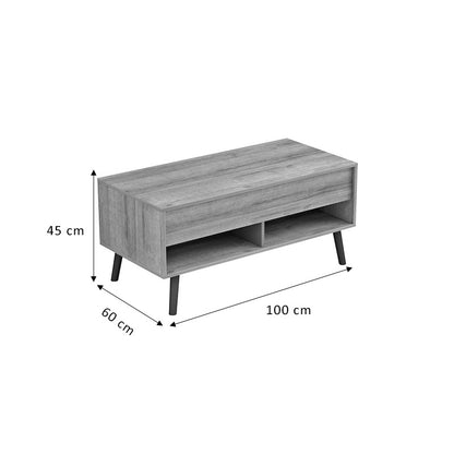 Skyfi pakoworld polymorphic coffee table natural-dark grey 100x60x45cm