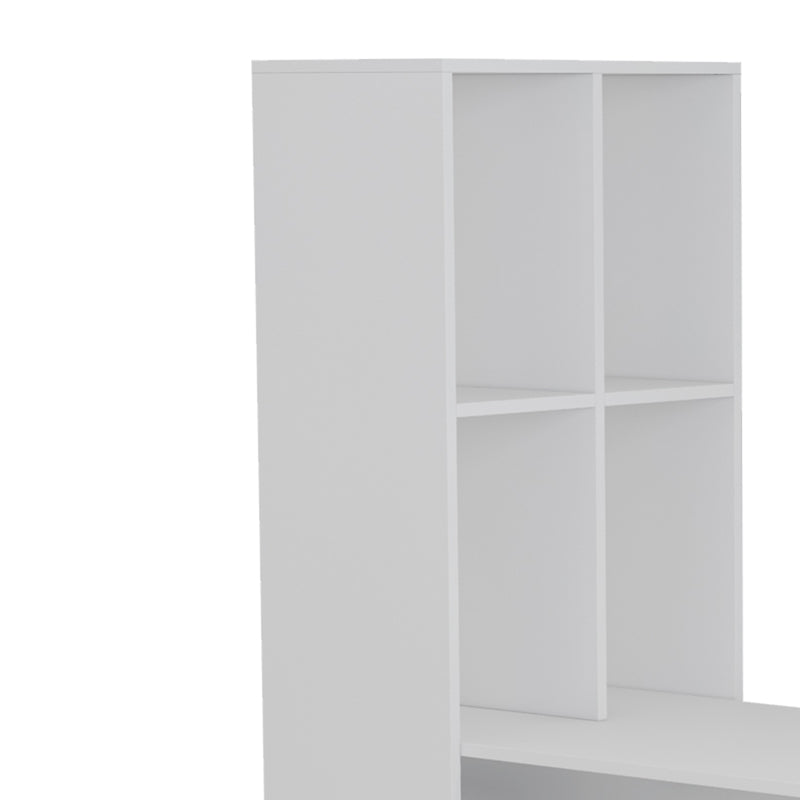 Office bookcase-desk Acumen pakoworld melamine white 120x50x150cm