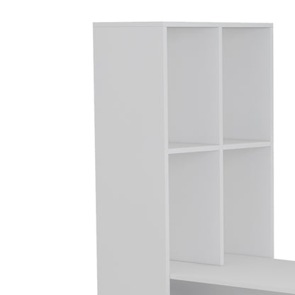 Office bookcase-desk Acumen pakoworld melamine white 120x50x150cm