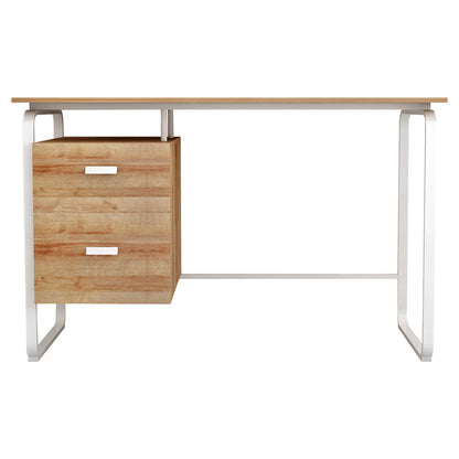 Office desk with drawers Clarity pakoworld melamine natural-white 120x75x75cm