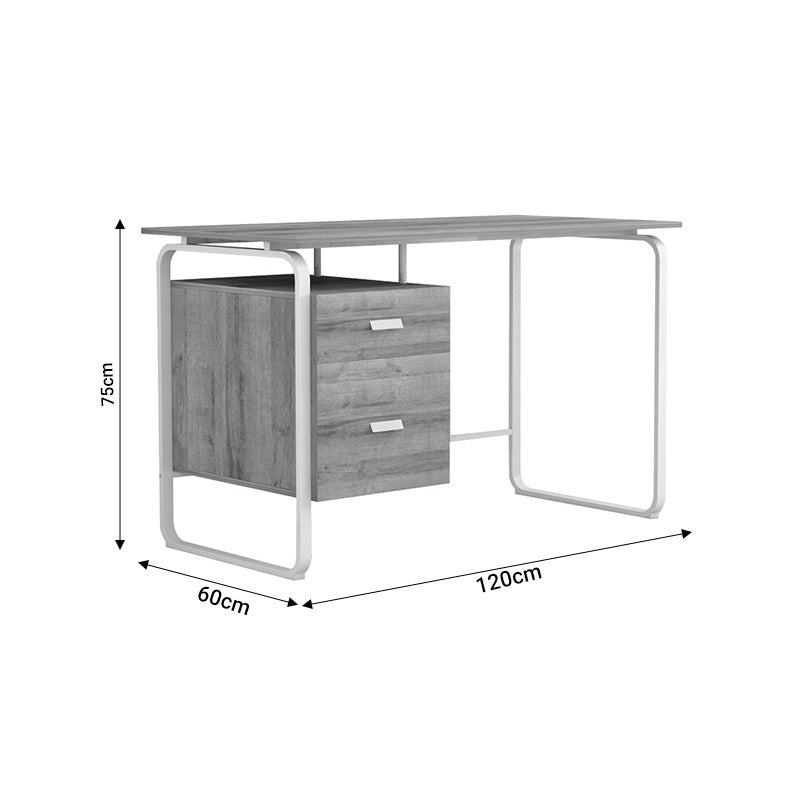 Office desk with drawers Clarity pakoworld melamine natural-white 120x75x75cm