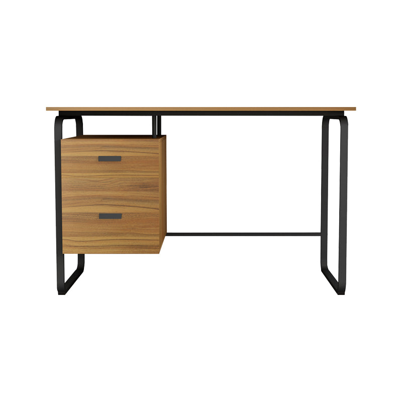 Office desk with drawers Clarity pakoworld melamine walnut-black120x75x75cm