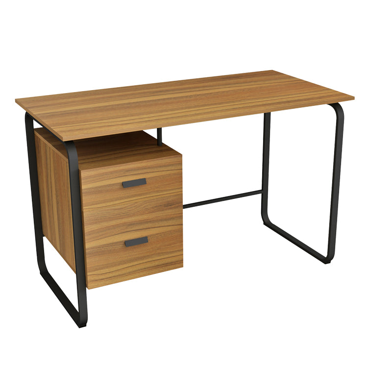 Office desk with drawers Clarity pakoworld melamine walnut-black120x75x75cm