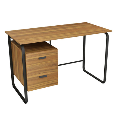 Office desk with drawers Clarity pakoworld melamine walnut-black120x75x75cm