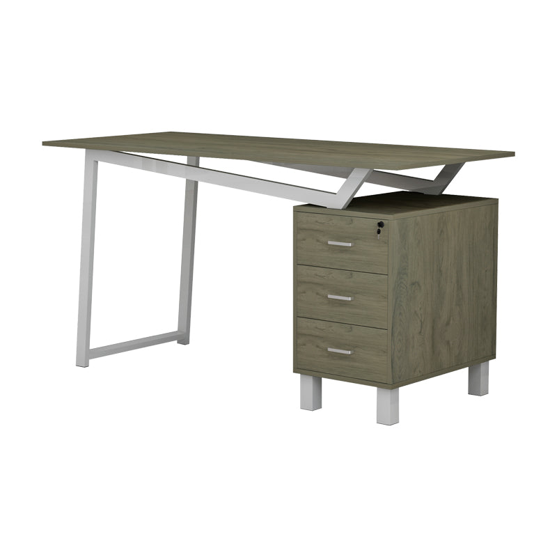 Office desk with drawers Prosper pakoworld melamine natural-white140x60x76cm