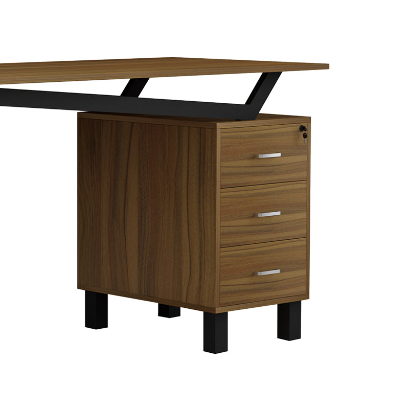 Office desk with drawers Prosper pakoworld melamine walnut-black 140x60x76cm