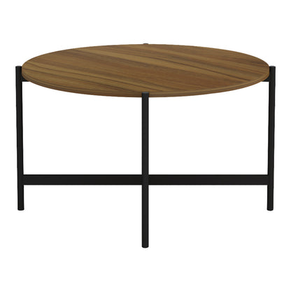 Coffee table Aisle pakoworld melamine walnut-black D80x45cm