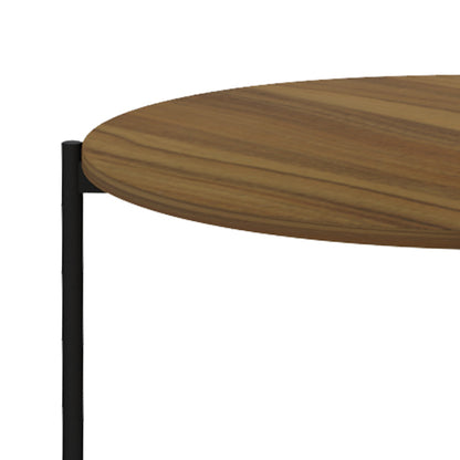 Coffee table Aisle pakoworld melamine walnut-black D80x45cm