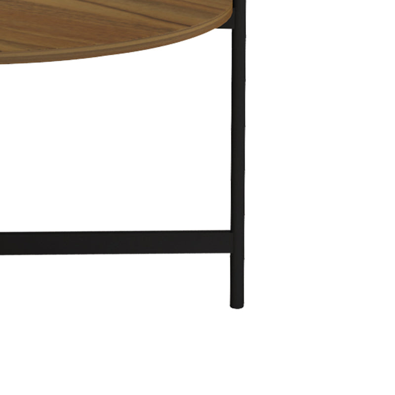 Coffee table Aisle pakoworld melamine walnut-black D80x45cm