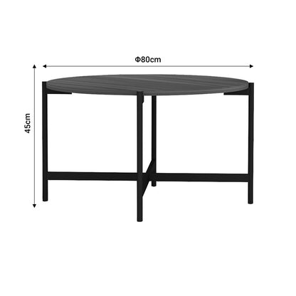 Coffee table Aisle pakoworld melamine walnut-black D80x45cm