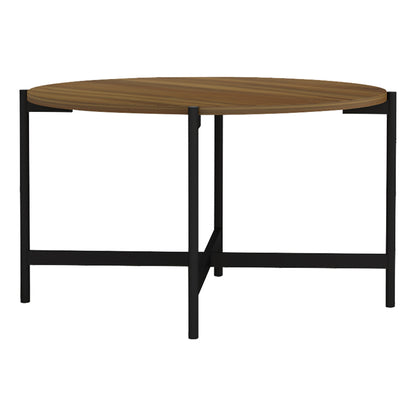 Coffee table Aisle pakoworld melamine walnut-black D80x45cm