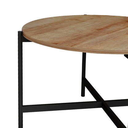 Coffee table Aisle pakoworld melamine natural-black D80x45cm