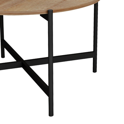 Coffee table Aisle pakoworld melamine natural-black D80x45cm