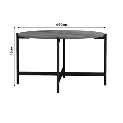 Coffee table Aisle pakoworld melamine natural-black D80x45cm