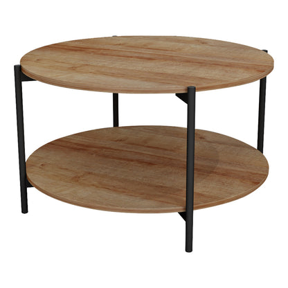 Coffee table Element pakoworld melamine natural-black D80x45cm