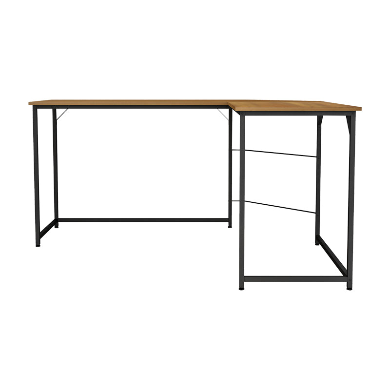 Right corner office desk Impetus pakoworld melamine walnut-black 150x120x75