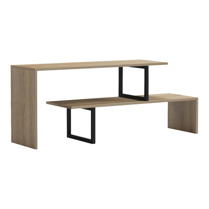 Tv stand Lilant melamine board in sonoma color and black metal leg 160x30x45cm