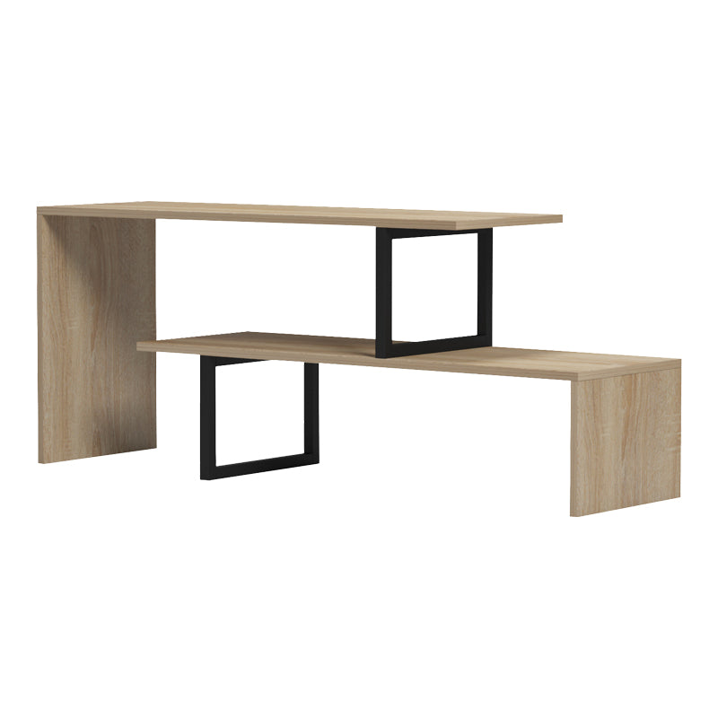 Tv stand Lilant melamine board in sonoma color and black metal leg 160x30x45cm