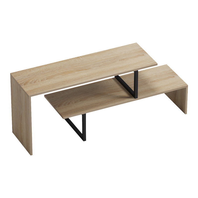 Tv stand Lilant melamine board in sonoma color and black metal leg 160x30x45cm