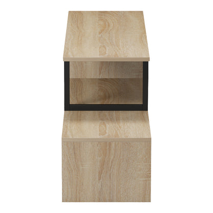 Tv stand Lilant melamine board in sonoma color and black metal leg 160x30x45cm