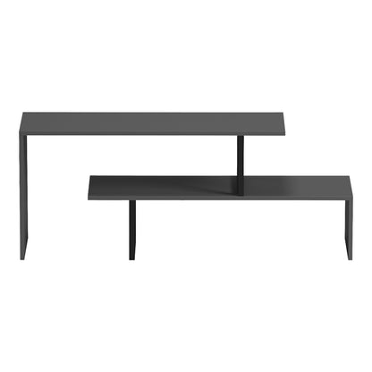 Tv stand Lilant melamine in grey color and black metal leg 160x30x45cm