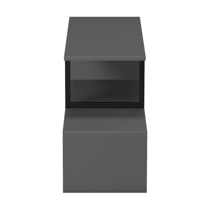 Tv stand Lilant melamine in grey color and black metal leg 160x30x45cm