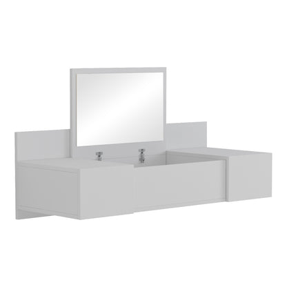 Paltar wall-mounted bedroom toilet with mirror in white 100x39.1x33cm