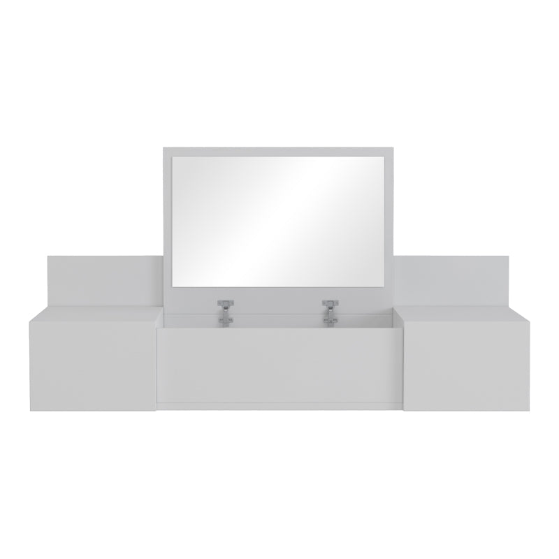 Paltar wall-mounted bedroom toilet with mirror in white 100x39.1x33cm