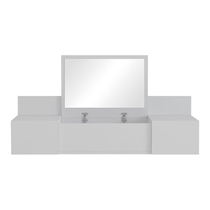 Paltar wall-mounted bedroom toilet with mirror in white 100x39.1x33cm