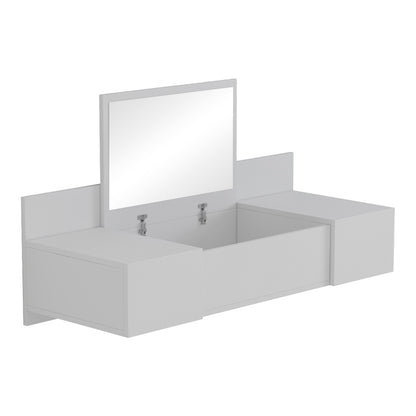 Paltar wall-mounted bedroom toilet with mirror in white 100x39.1x33cm