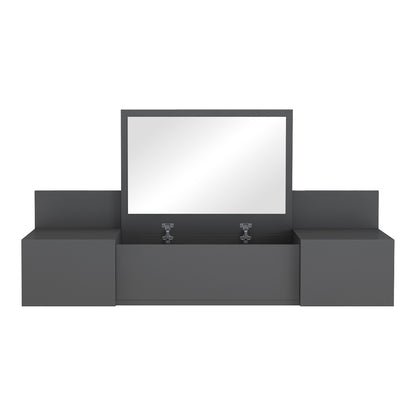 Dressing table Paltar pakoworld melamine in grey color 100x39.1x33cm